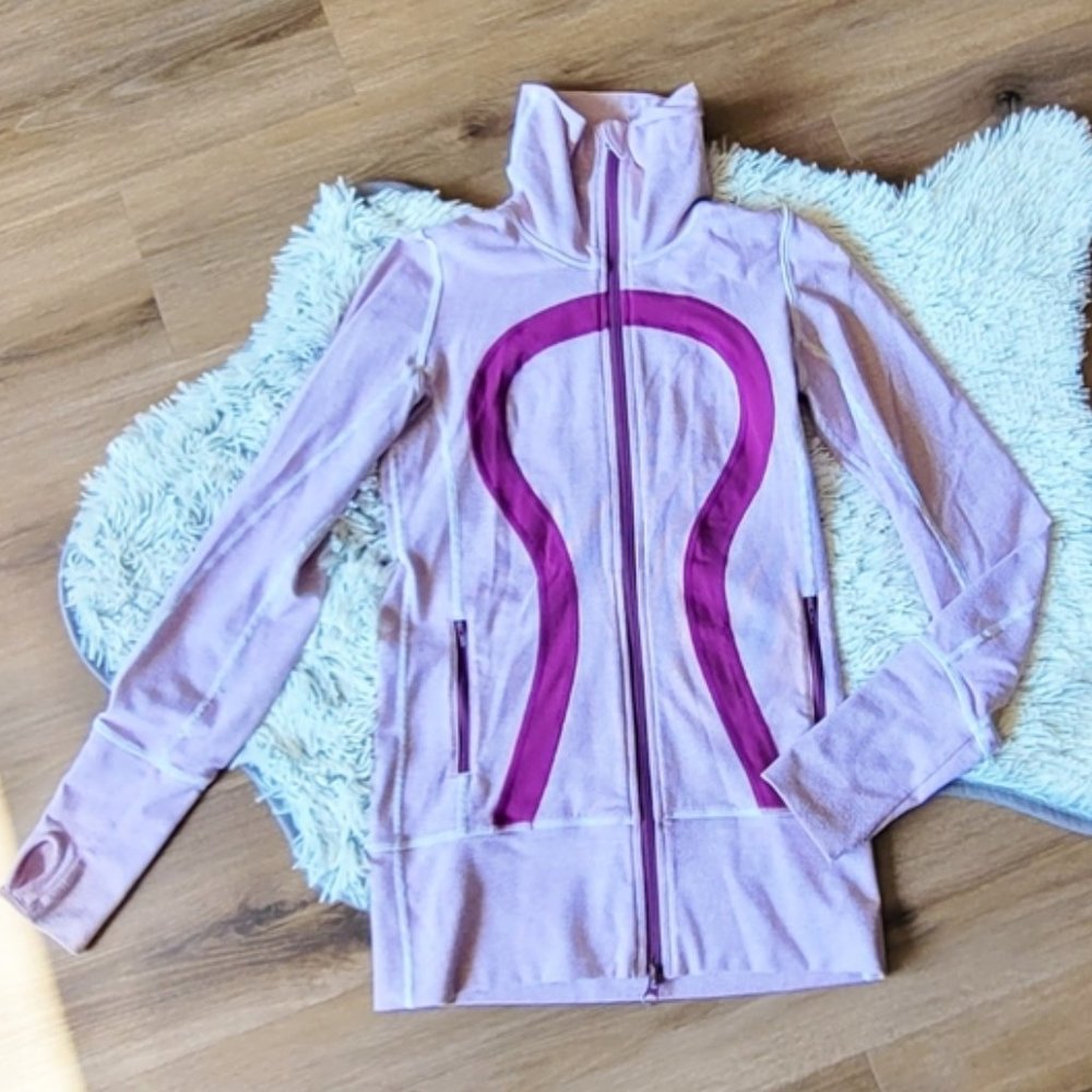 LuLuLemon purple striped "In Stride" jacket